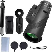 Monocular Telescope for Smartphone,Weatherproof Adult Telescope with Smartphone Clip | Compact Accessories for Travel Hiking Camping Outdoor Adventure