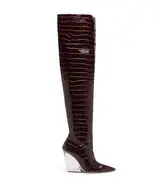 LUCITE 100 WEDGE BOOT in PLUM for Women