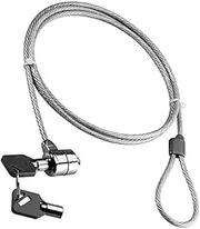 Roczential 1 Cable Laptop Lock- 2 Keys- Cut -Resistant Cable - 1.2m Length - Security Notebook Computer Cable Lock - Suitable for Business, Office and Home