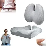 Nordic Comforts Seat & Lumbar Cushion, Ergonomic Memory Foam Seat Cushion, Orthopedic Memory Foam Support for Back, Gaming Chair, Office Chair and Car Sea (1set-b)