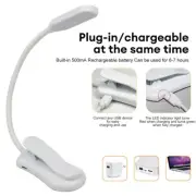 Rechargeable 7 LED Book Light, Warm & White Clip-On 1 Goosenecks Reading Light