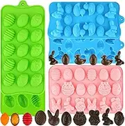 Easter Egg Silicone Mold for Chocolate 5 Packs Egg Shaped Mold Baking Pan for Easter Party Hot Chocolate Bombs Fondant Candy Jelly Dome Mousse Cake Topper Making