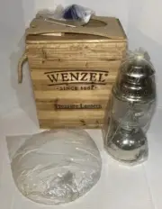 Wenzel Polished Nickel Pressure Kerosene Lantern In Wood Case 823018 Unused