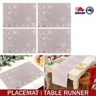 Christmas Table Runner 1.5m Long Silver Foil Xmas Decoration Cloth Festive Cover