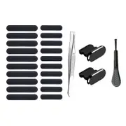 Phone Speaker Dustproof Stickers Protector Kit for iPhone-Black