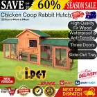 i.Pet Chicken Coop Rabbit Hutch Large Run Wooden Outdoor Pet Bunny Cage House AU