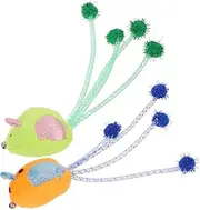 HOMOBABE 2pcs Cat Mouse Soft Plush Stuffed Mice for Cats Realistic Design Engages Natural Hunting Instincts Safe Durable Kitten Play for Interactive Fun