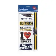 AFL West Coast Eagles Temporary Footy Tattoo Sheet - Kids