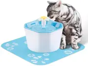 Pet Water Fountain with 1 Silicone Pad, Water Dispenser Filter Drinking Bowl