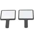 2pcs Handheld Makeup Mirror Square Vanity Mirror Compact Cosmetic ToolBlack KMY