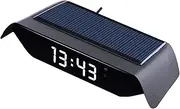 Car Clock Thermometers,Solar Powered Auto Dashboard LCD Digital Electronic Clocks | Portable Dashboard Clock Thermometers Monitor for, SUV, Trucks