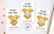 10 Personalised Baby Shower Scratch off Cards Baby Games Glitter Gold Scratch