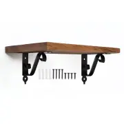 2 Pcs Decorative Shelf Brackets, 150mm/6 Inch Floating Shelf Brackets, Black