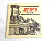 3 JERRY S BAR Drinks Coasters Barware Black White & Red NEW