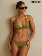Reiss Olive Daniella Side Tie Bikini Bottoms (E07144) | $95