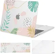 MOSISO Compatible with MacBook Pro 13 inch Case M2 2025-2016 A2338 M1 A2251 A2289 A2159 A1989 A1708 A1706, Plastic Pattern Hard Shell&Keyboard Cover&Screen Protector, Artistic Leaf