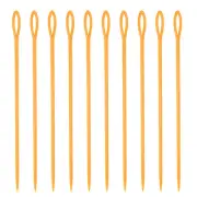20pcs Plastic Sewing Needles, 15cm Large Eye Blunt Learning Needles, Orange