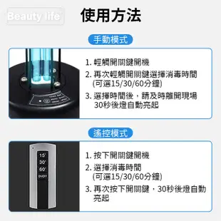 Beauty life 紫外線消毒殺菌燈 UVC殺菌燈 消毒燈 (5.9折)