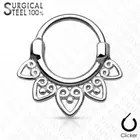 Septum Clicker Hoop Segment Ring Piercing Surgical Steel Tribal Fan 1.2mm