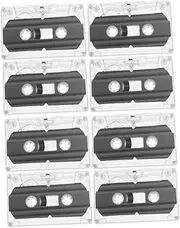 BELLIFFY 8 Pcs Blank Audio Tape Audio Cassette Replacement Clear Tape Blank Cassette Recording Blank Red Cassette Casettes Tape Cassettes Recordable Audio Cassette Tapes Plastic Black