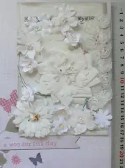 WHITE Camelia, Blossom & Gerbera - 25 Flowers - PAPER & SILK 20-85mm VE5