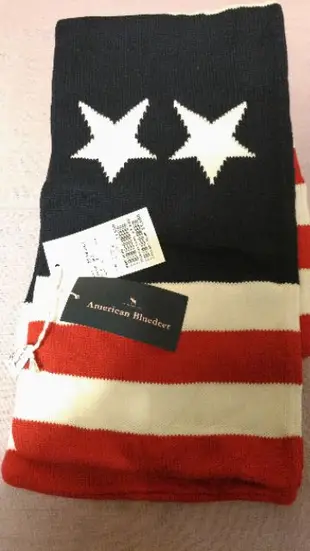 全新純棉American Bluedeer 美國國旗圍巾