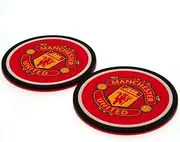 Manchester United FC Coaster Set (Pack of 2) (UK Size: One Size) (Red/Yellow)