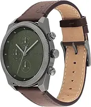 [Calvin Klein] Impact Dark Brown Leather Green Dial Men's Watch