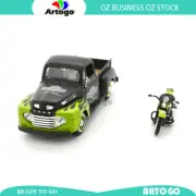 Harley Davidson Ford 1948 F1 Pickup & FL Panhead green & black scale 1:24 model