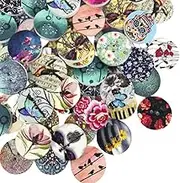 Wepetyo 400 Pcs Wooden Buttons,Many Styles Decorative Sewing Button,Buttons for Crafts,2 Holes Round Decorative Painted Wood Buttons,Cute Buttons,3D Buttons for DIY Sewing(20mm,15mm,25mm)