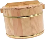 BESTYASH 1Set Wooden Rice Storage Bucket with Lid Versatile Kitchen Container for Soup Rice and Sushi Convenient Handle for Easy Use for Home Cooking and Meal Prep