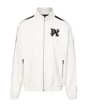 Palm Angels Monogram-Patch Zip-Up Jacket IT50 White