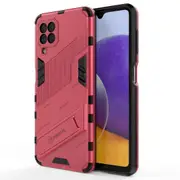 For Samsung A22 4G Shockproof Dual-Layer Stand Cover - Pink