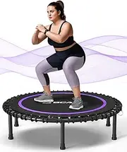 'BCAN 450LBS/550LBS Foldable Mini Trampoline, 40''/48'' Fitness Trampoline with Durable Bungees, Stable & Quiet Exercise Rebounder for Adults,Great Mini Trampoline for Indoor/Garden Workout - 2'