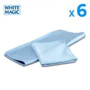 6X Glass Window Microfibre Cloths White Magic Shiny Surface Cleaning Towels