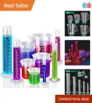 Plastic Graduated Cylinder Beaker Set 10ml 50ml 250ml Lab Measuring Tools 10pcs