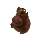 Cute Hippo Backflow Incense Holder Green Sandalwood Incense Holder Home