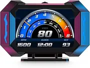 Head Up Display, 3.5 Inches Universal Car Head Up Display OBDⅡ Speedometer with Speedup Test Brake Test Over Alarm Display for All Vehicles Black