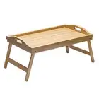Compact Folding Tray Sturdy Bamboo Breakfast Bed with Legs Multifunctional