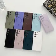 Phone Case For Samsung Galaxy S24 S23 S22 S21 S20 Plus Ultra Back Cover With Magsafe Magnetic Solid Colored TPU