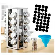 Rotating Spice Rack with 20 Seasoning Jars, Revolving Spice Organizer