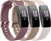 [3 Pack]Sport Bands for Fitbit Inspire 2 Bands & Fitbit Inspire HR Bands & Fitbit Inspire Bands Women Men, Soft Classic TPU Adjustable Comfortable Replacement Strap Wristbands for Fitbit Inspire 2/Inspire HR/Inspire/Ace 3/Ace 2