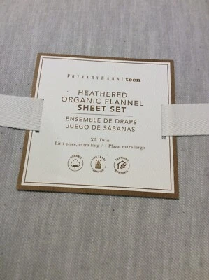 Pottery Barn Teen Organic Heathered Flannel Sheet Set Twin / XL Twin Light Gray
