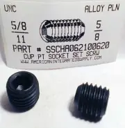 5/8-11x5/8 Hex Socket Set Screws Cup Point Alloy Steel (5)