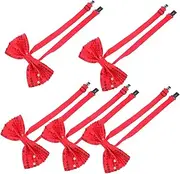 [IWOWHERO] Children's Sparkly Sequin Bow Ties Adjustable Party Wedding Bow Ties for Performance Stage Graduation Daily Wear