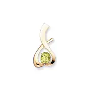 14k Yellow Gold 10x8mm Oval Peridot slide