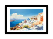 Santorini Coastline Framed Print