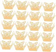 30Pcs Decorative Hollow Cake Cups Butterfly Muffin Liners Oil Baking Cups for Cupcakes Elegant Dessert Presentation for Parties and Celebrations