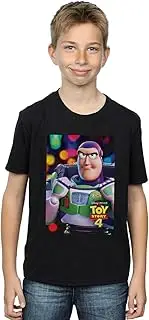 [Absolute Cult] Disney Boys Toy Story 4 Buzz Lightyear Poster T-Shirt Black 7-8 Years