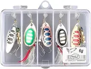 Fishing Lures for Freshwater | Spinner Bait - Metal Spinnerbait Bass Fishing Lures Kit with Tackle Boxes for Swimbait Trout Freshwater Saltwater